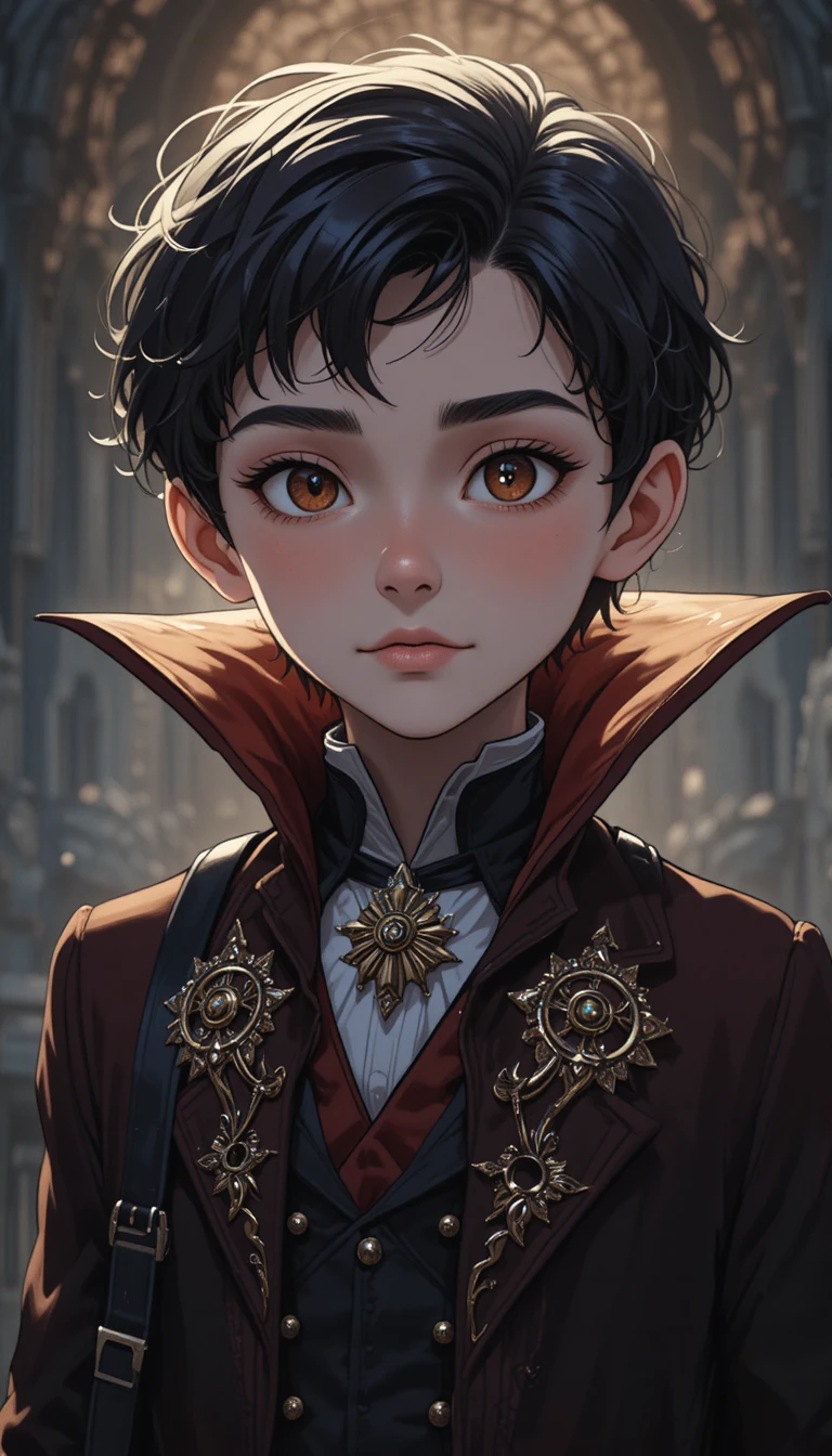 Lucian, uma criança vampira de oito anos em um mundo animado