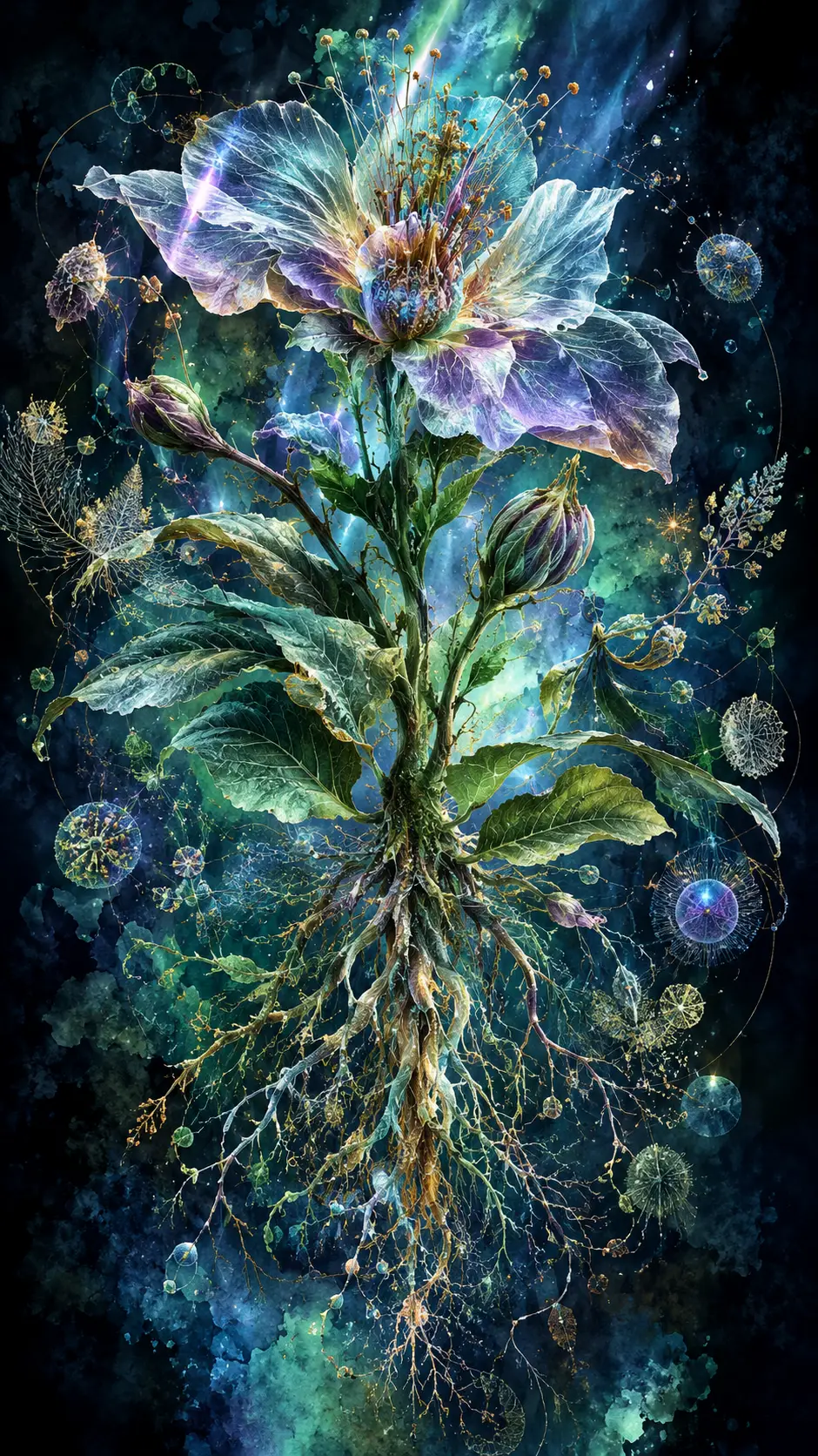 漂浮的植物標本展開成璀璨的星空星座
