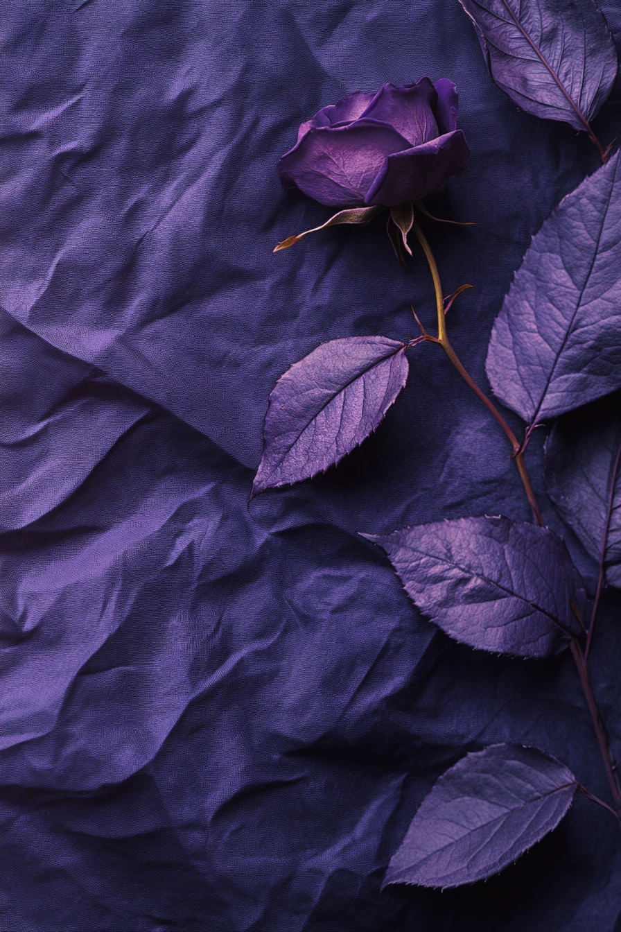 A deep purple gradient fades into charcoal beneath a lavender glow