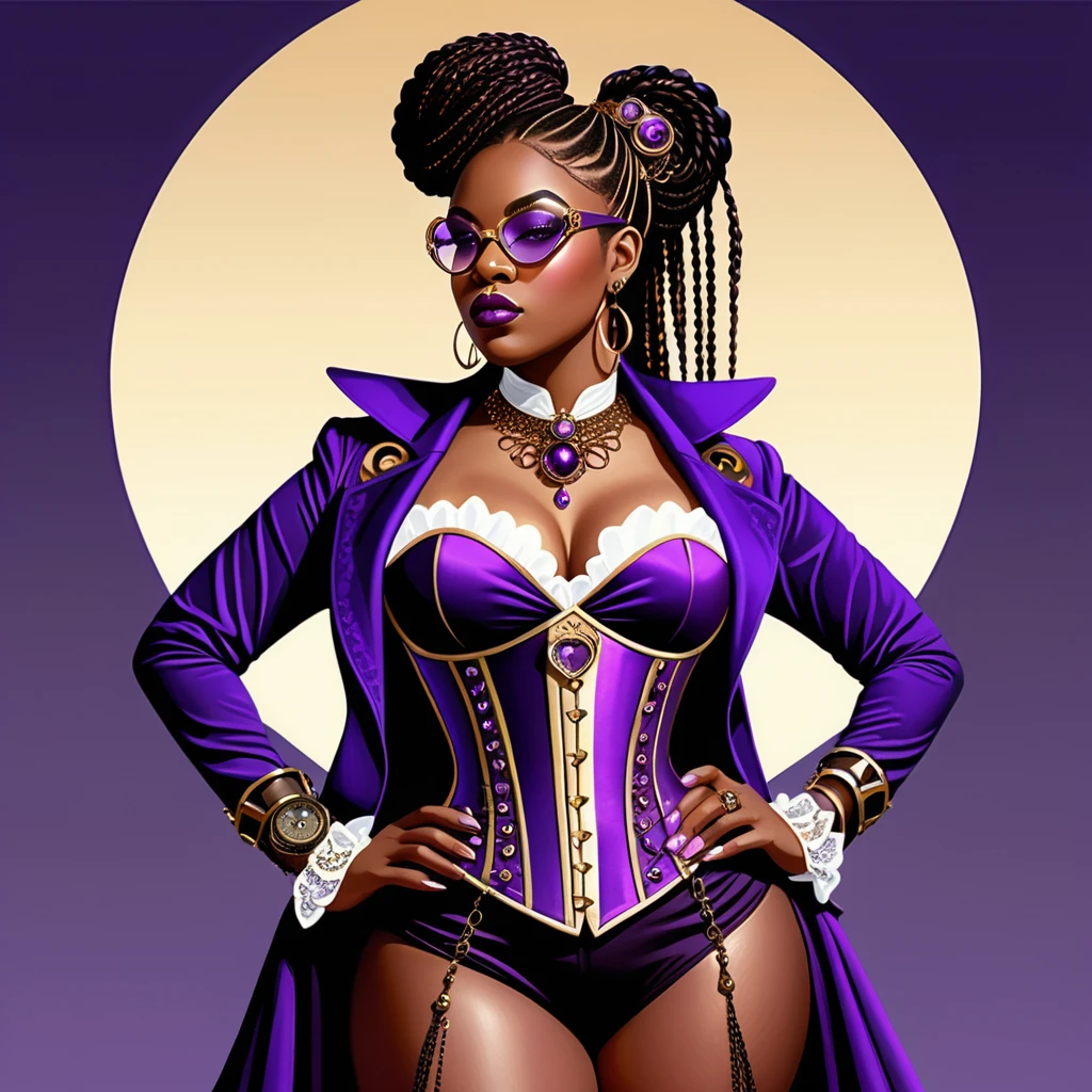 Mulher afro-americana confiante em ilustração de adesivo de corpo inteiro