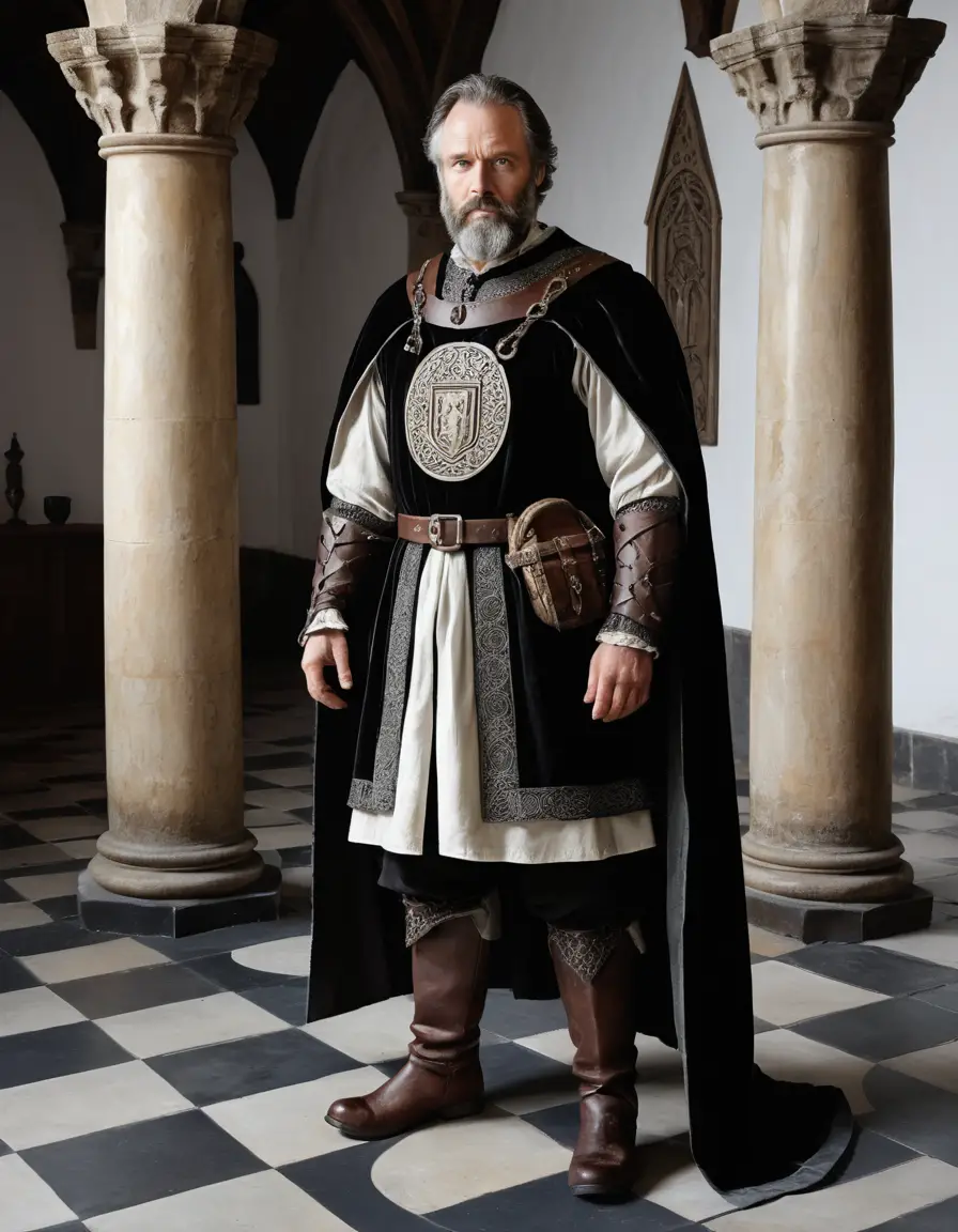 Renaissance-Porträt eines bärtigen Mannes mittleren Alters in vornehmer Kleidung