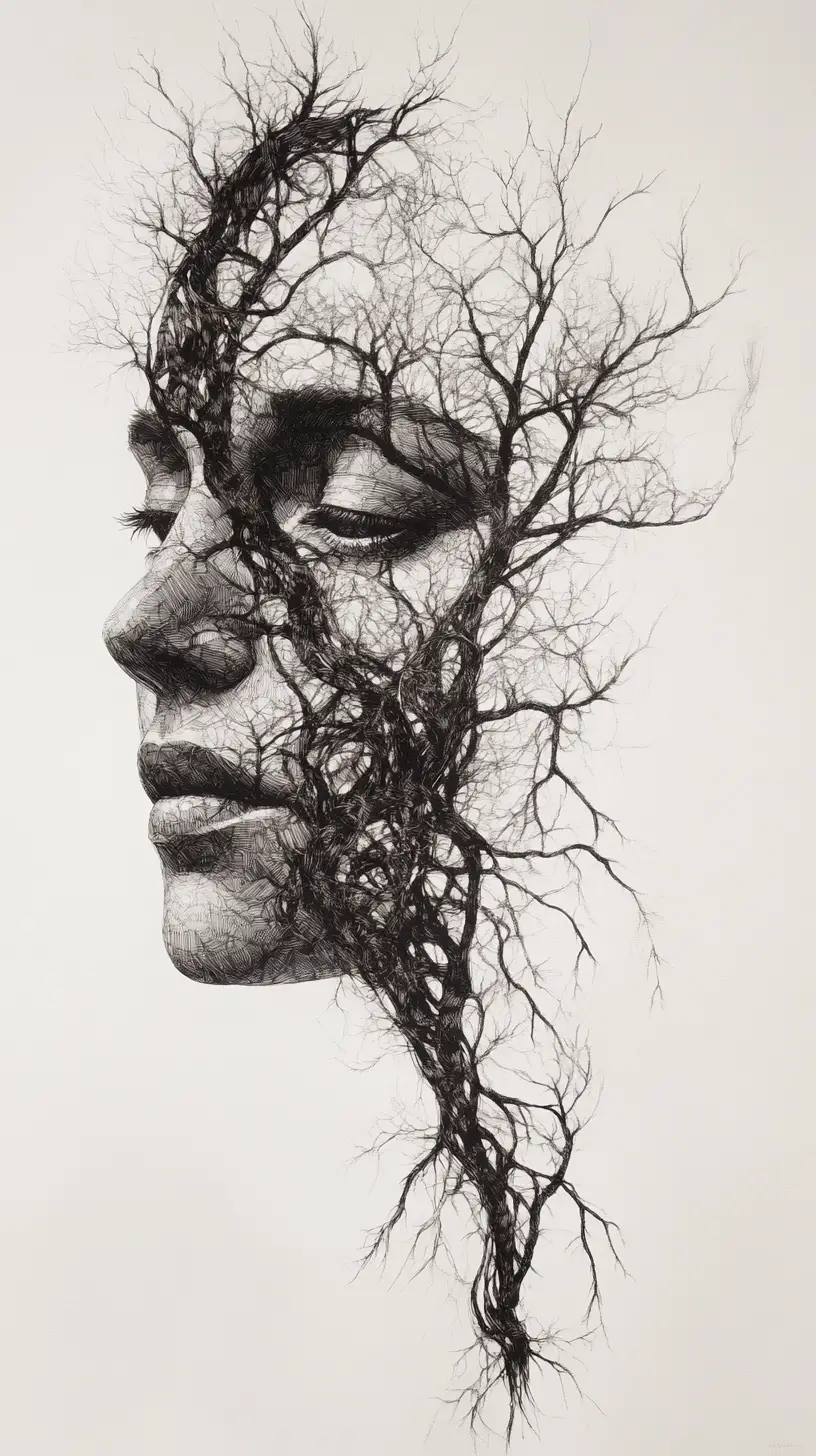 Un portrait façonné par des arbres de décision ramifiés et une anatomie faciale réaliste