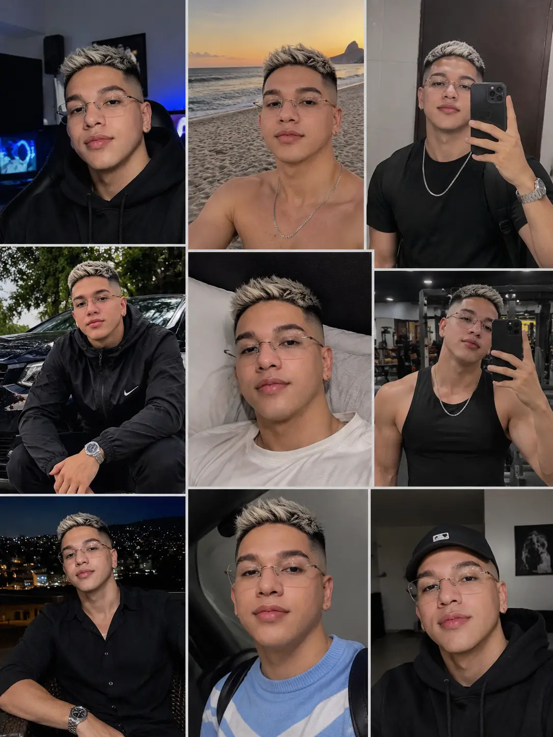 A Realistic Mirror Selfie Keeps One Familiar Face Across Changing Looks
