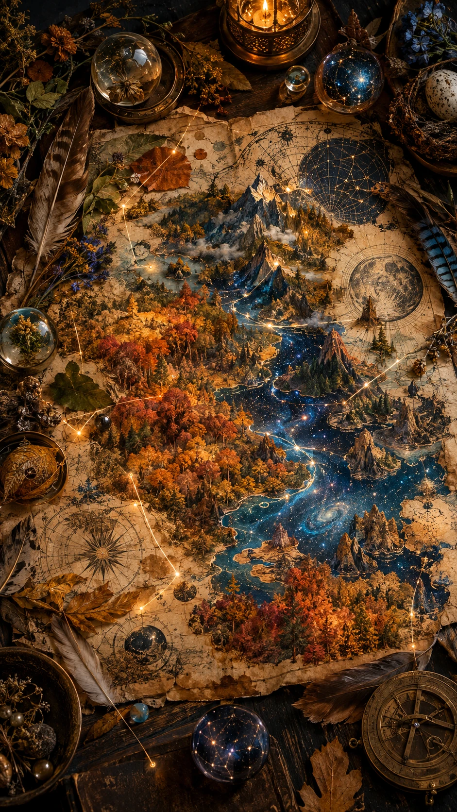 Un antico tavolo cartografico rivela fiumi di stelle e montagne in miniatura