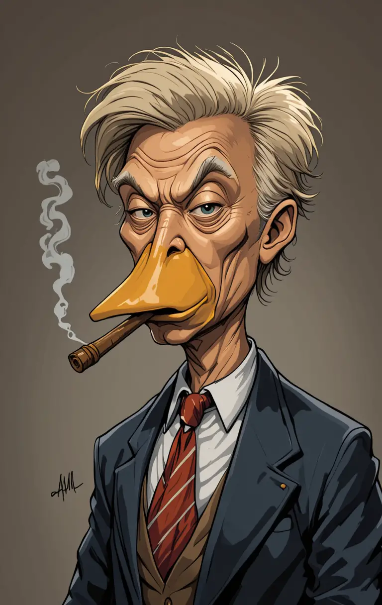 A Duck-Bodied Figure With Donald Trump’s Head And A Cigar