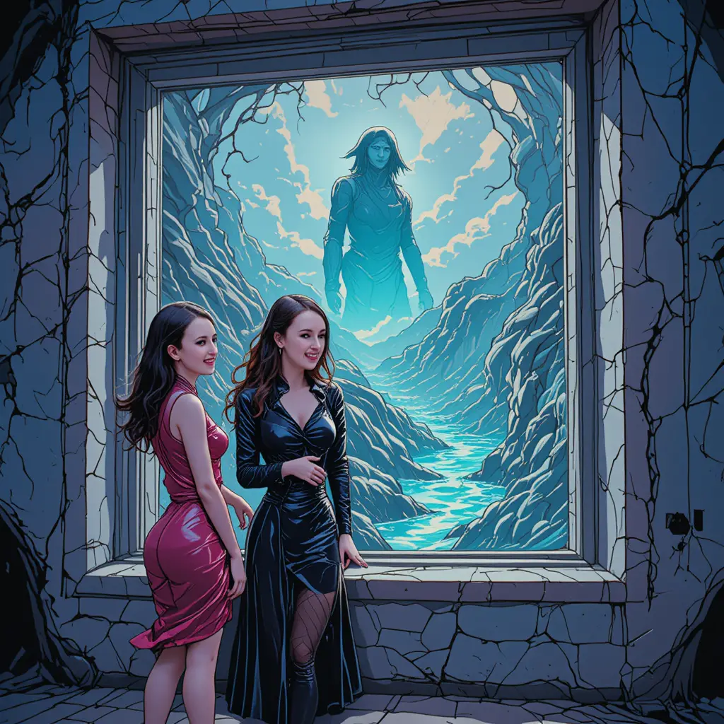 Three Women Wait Beside an Impossible Window in Uneasy Silence