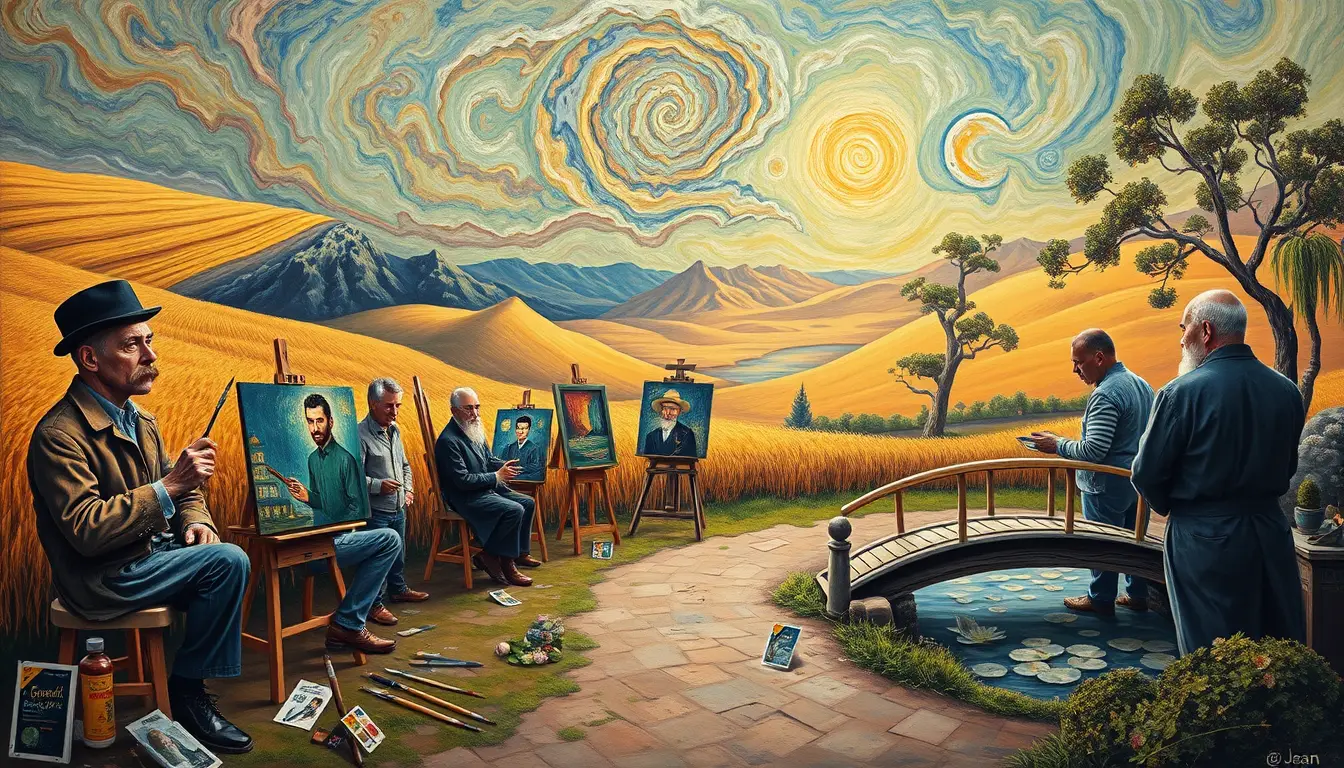 Acht Meistermaler schaffen Porträts in einem surrealen Atelier unter freiem Himmel