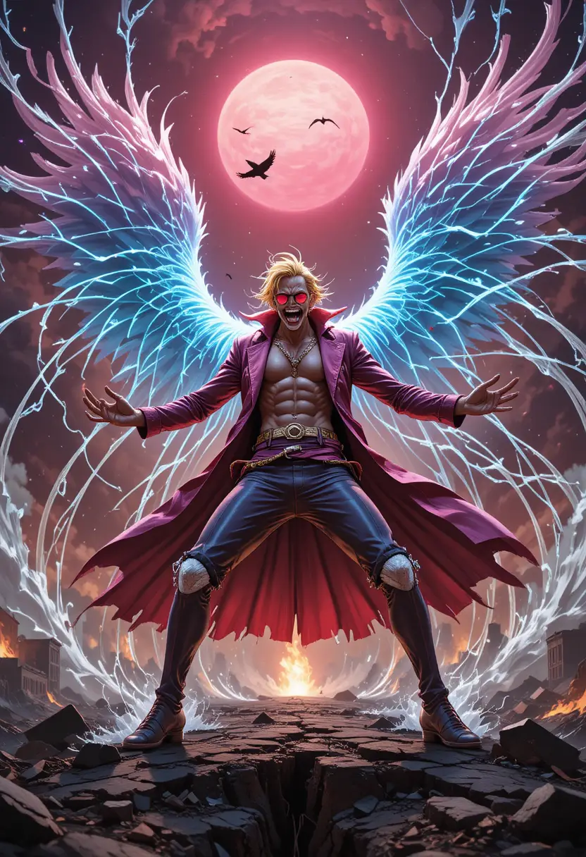 Doflamingo Commands a Shattered Battlefield with Razor Threads and a Pink Feather Coat