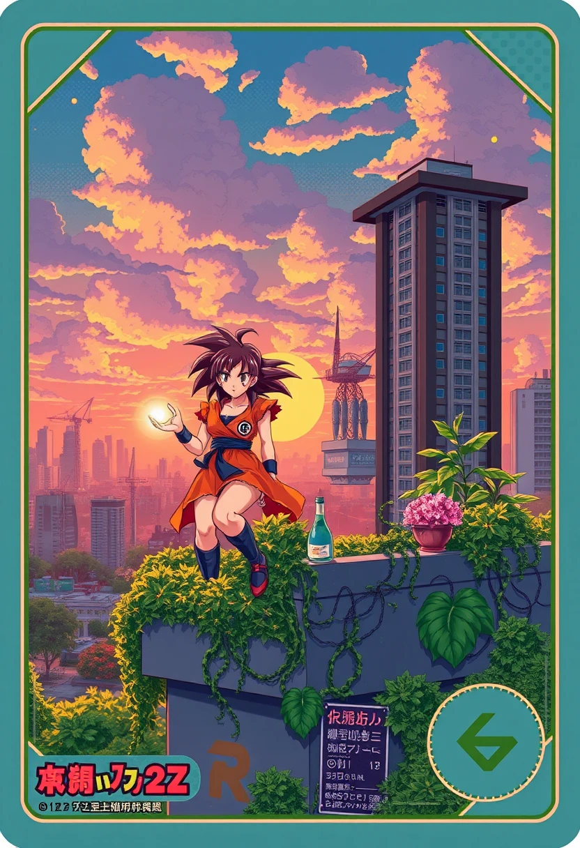 Uma rara carta colecionável brilhante em pixel art retrô
