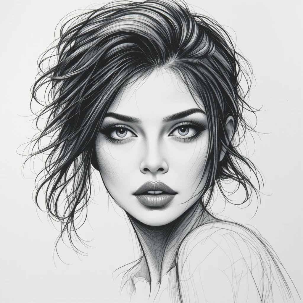 A graphite pencil sketch with subtle shading on fine grain paper