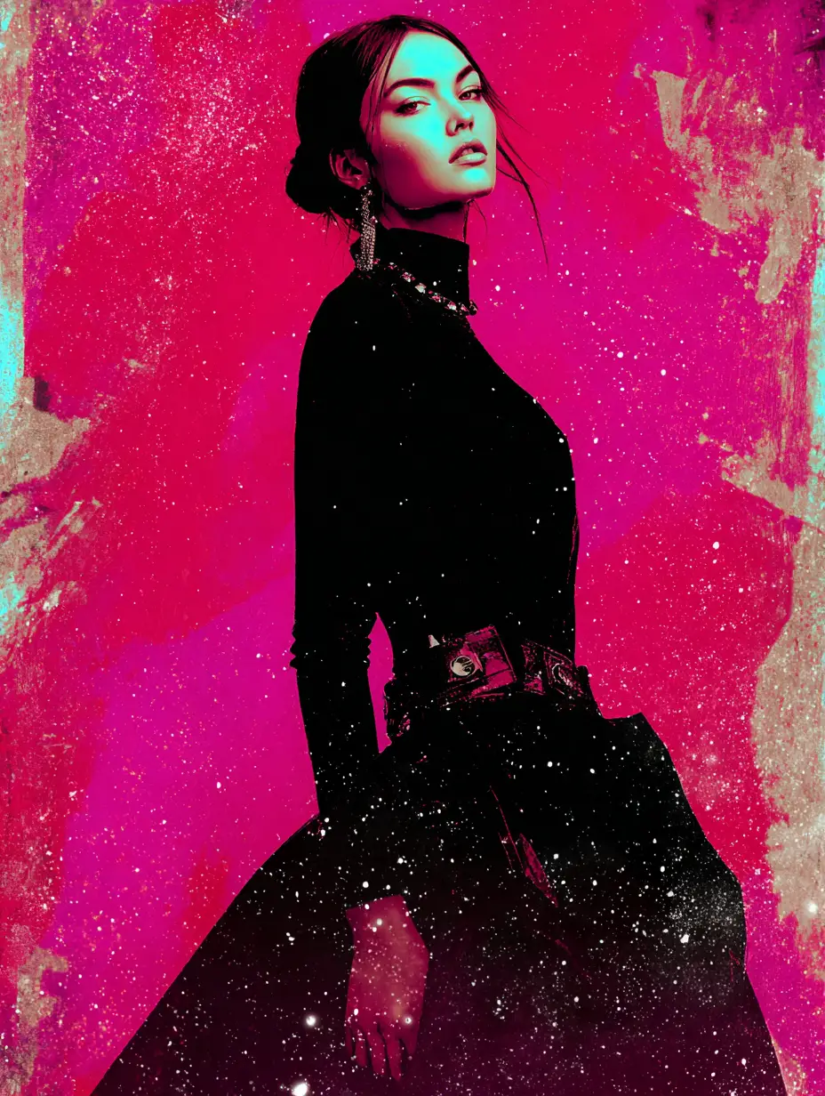 Fotografia di moda con gioielli, glitter e colori pop a contrasto