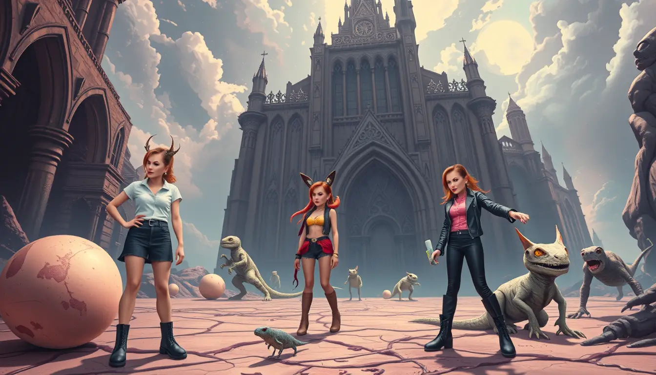 Three women navigate an alien nightmare realm in surreal fashion