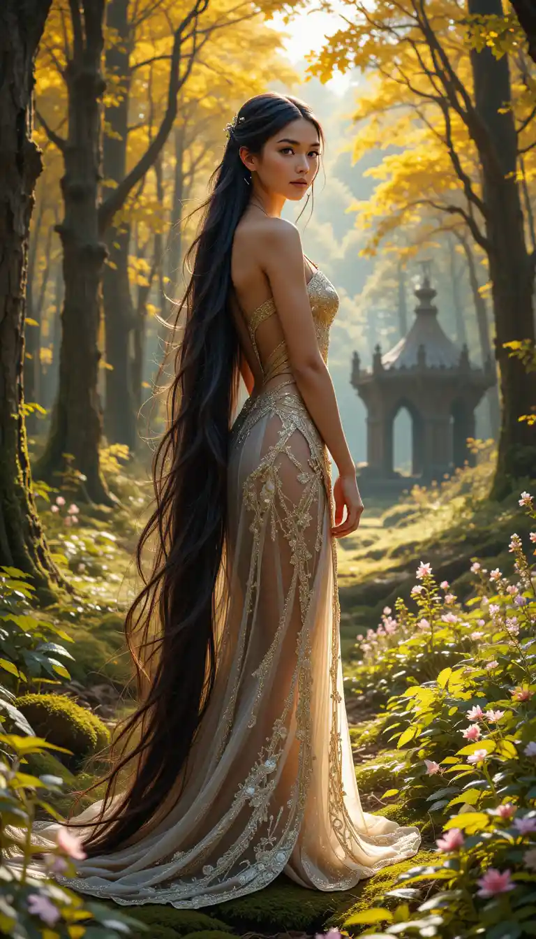 Jasmin als Elfenprinzessin in den goldenen Wäldern von Lothlórien