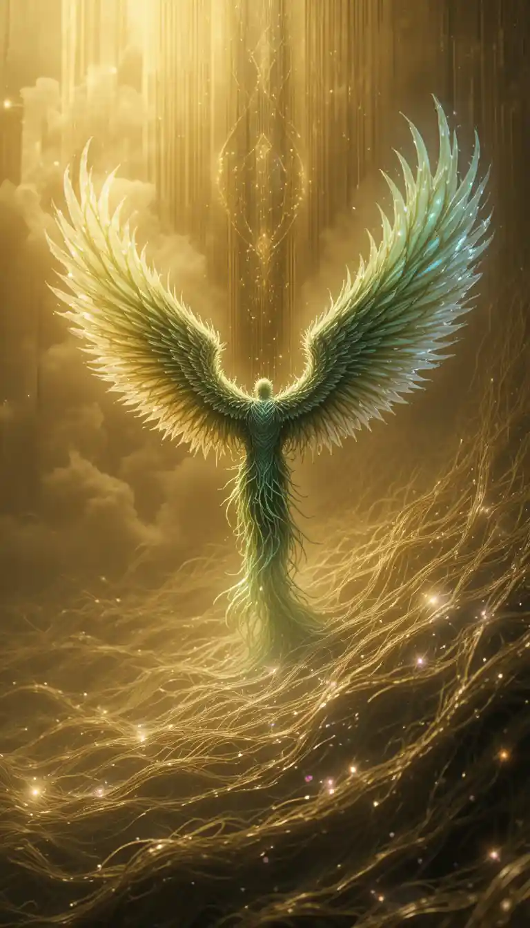 A Vast Wing of Light Emerges Across a Golden Field
