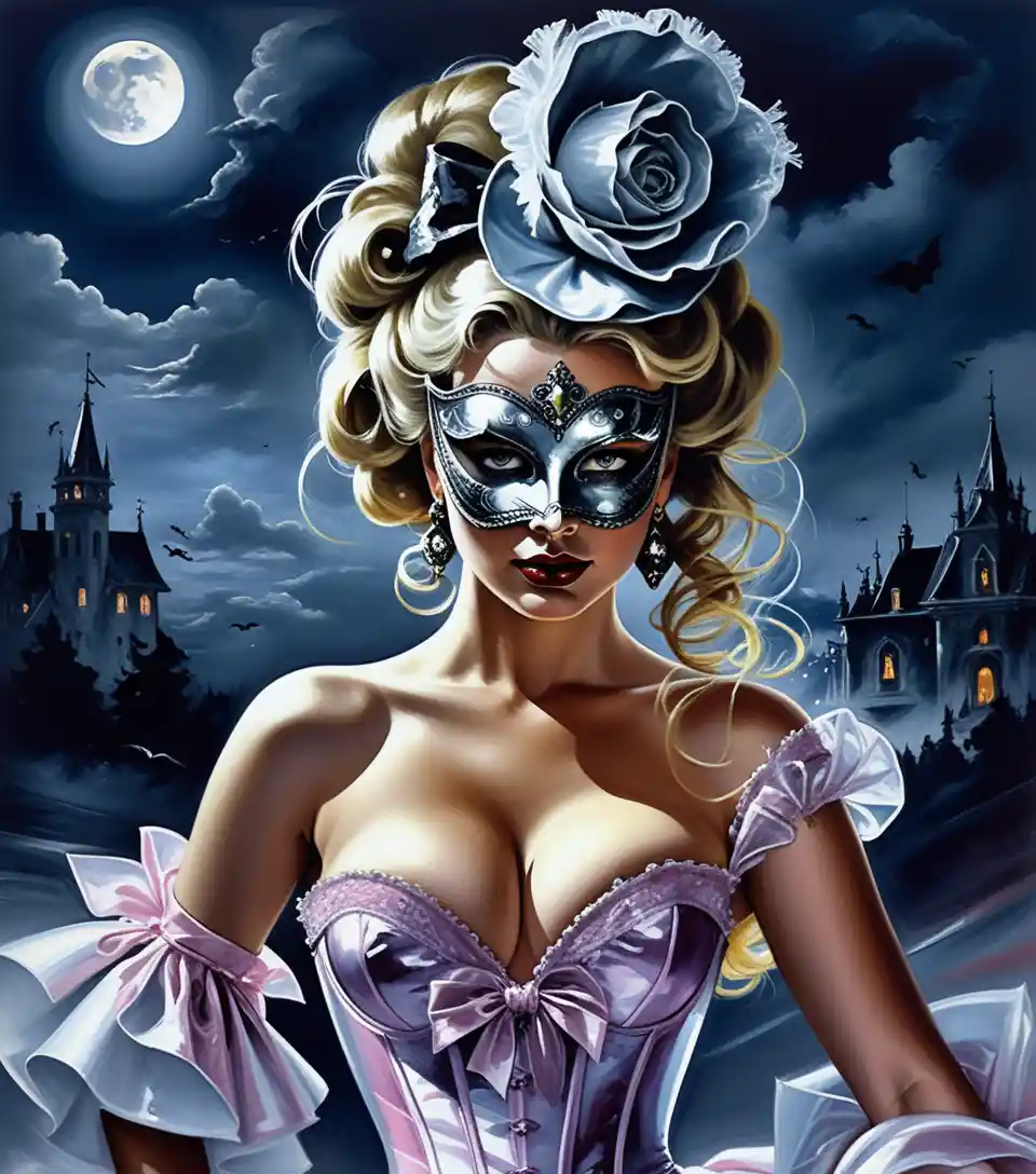 A Full-Length Woman In An Elaborate Halloween Costume