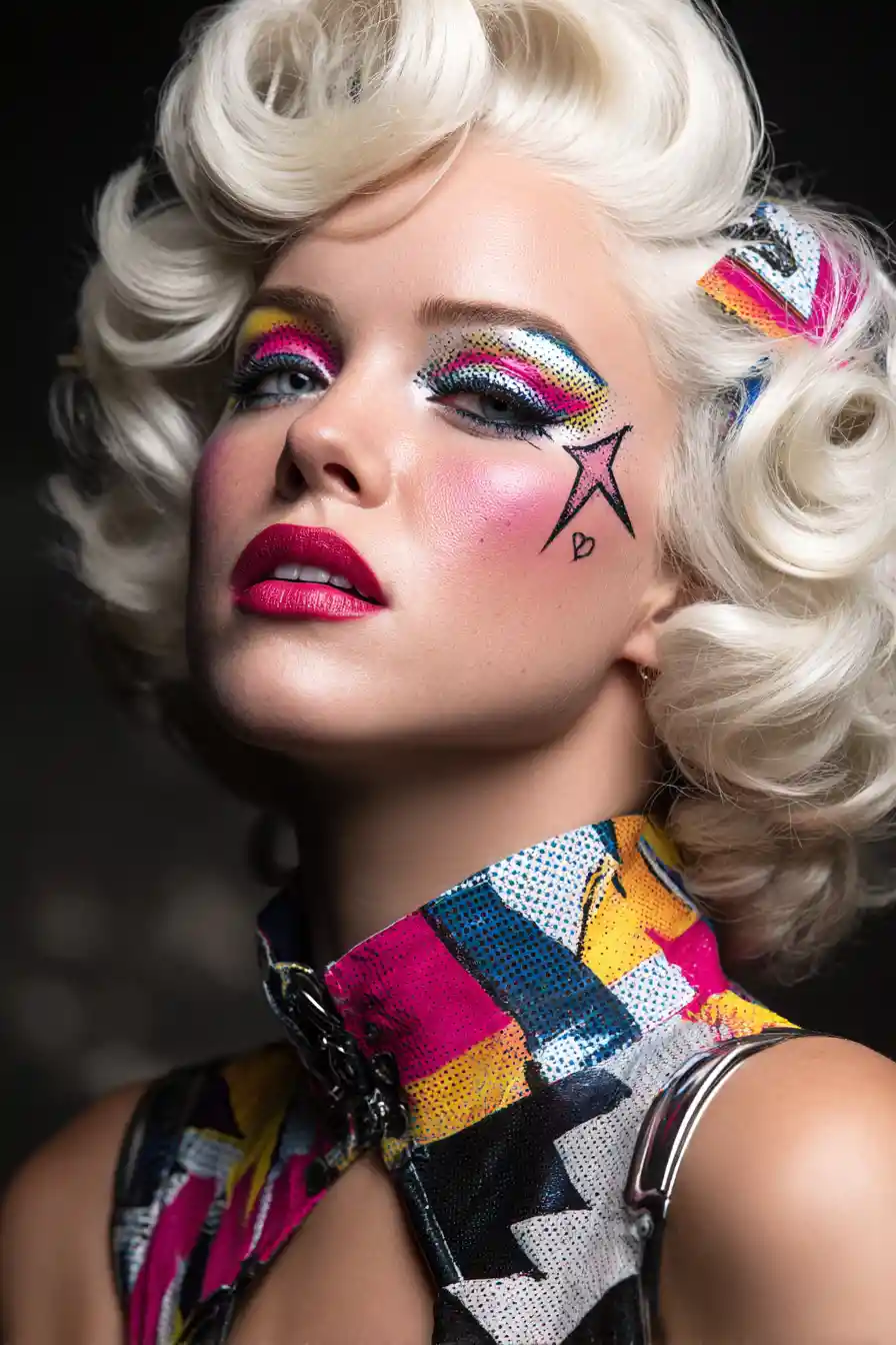 Uma glamorosa estrela de Hollywood dos anos 1950 reinventada em pop art arrojada