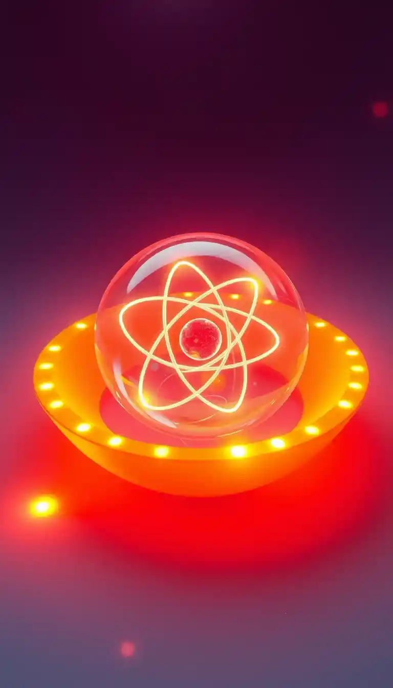 Uma esfera 3D projeta luz em direção a um anel ao seu redor