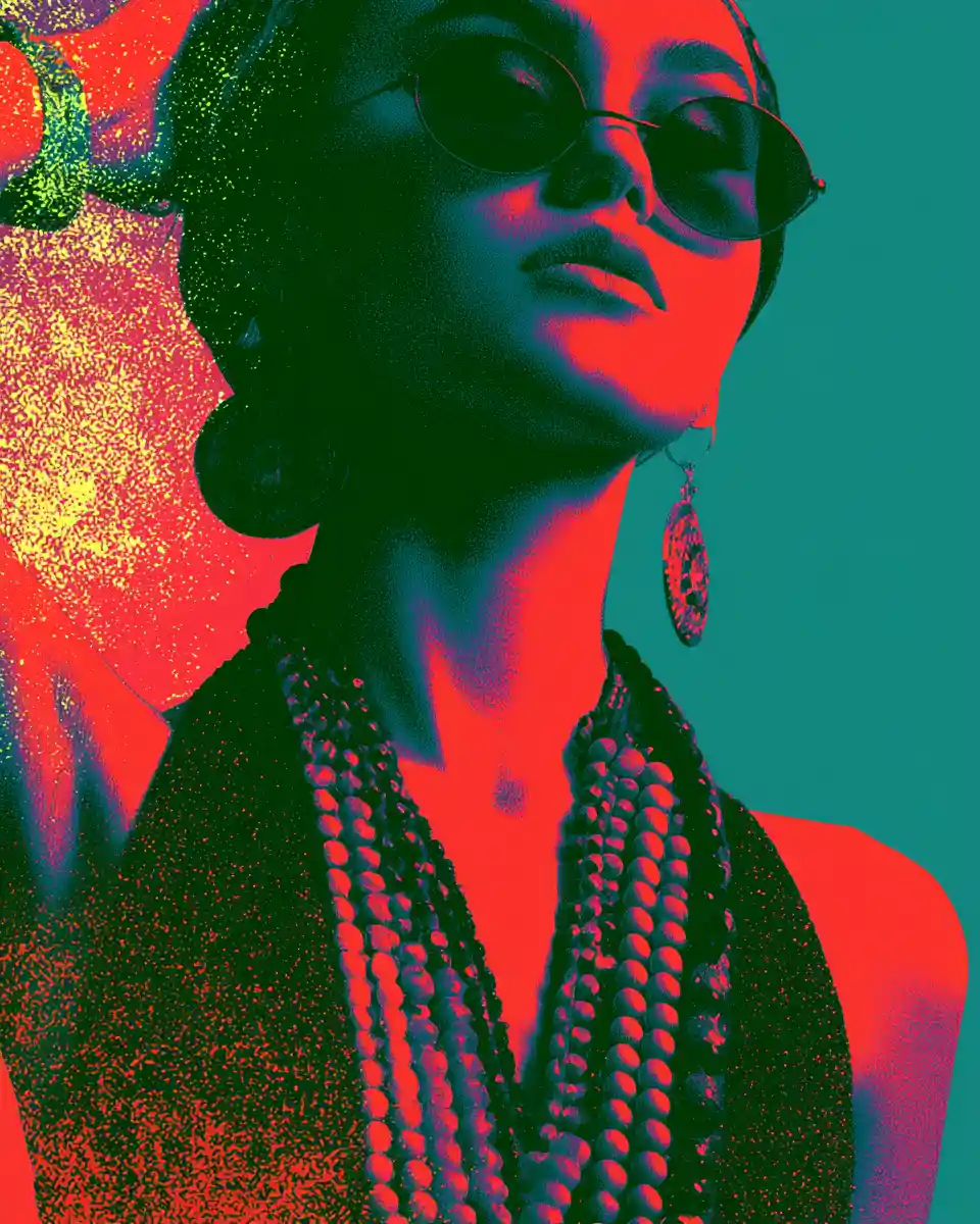 Fashion Photography with Jewelry and Glitter in a Minimalist Composition