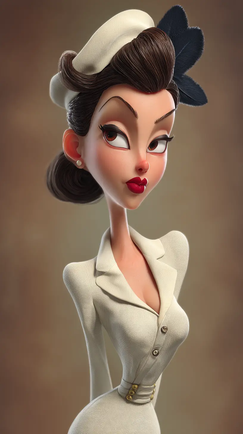 A 1940s pin up girl in a vintage style