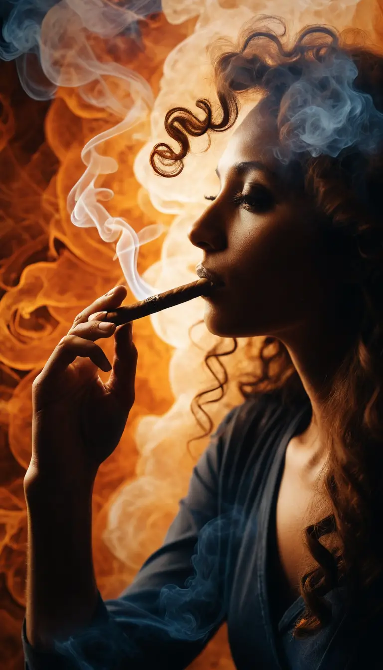 A Man's Hand Holds a Cigar Between His Fingers