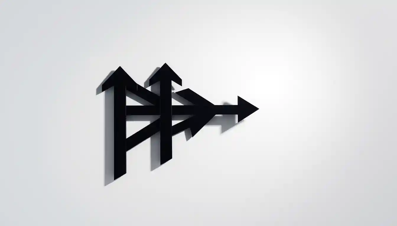Geometric arrows form a cohesive group as one breaks away