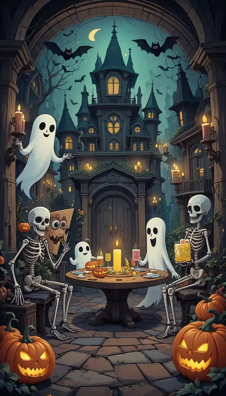 Une fête d’Halloween pleine de fantaisie prend vie dans un manoir hanté