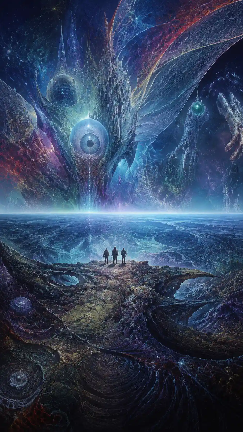 Eine surreale Landschaft trifft auf ein unmögliches Wesen jenseits des Horizonts