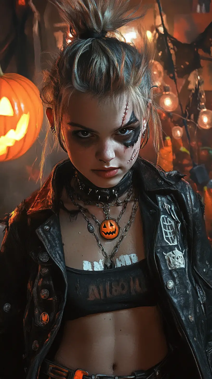 A Young Halloween Rocker At A Halloween Party
