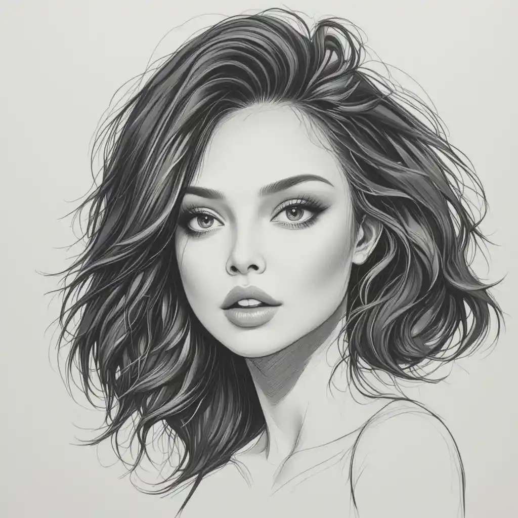 Um desenho detalhado a lápis com contornos nítidos e sombras naturais