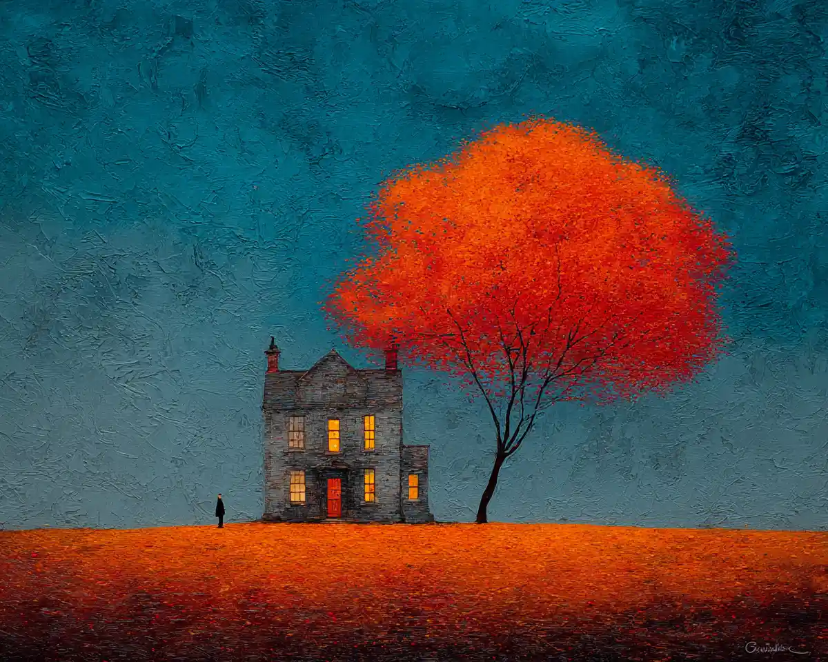 Uma colagem surrealista onírica combina pintura a óleo e texturas vintage