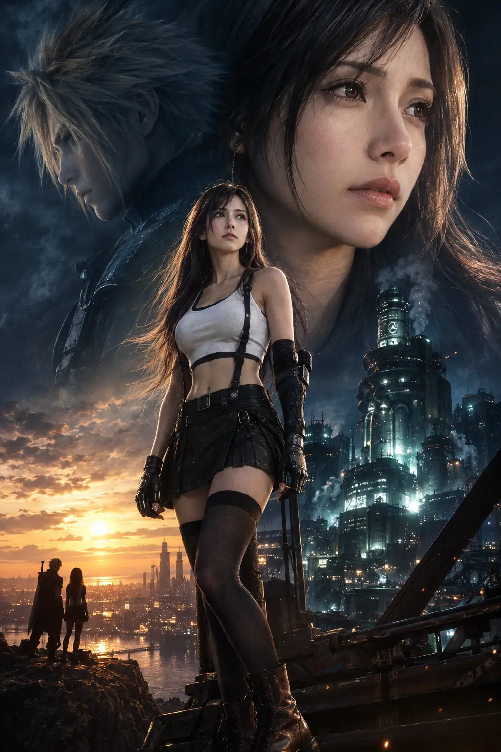 O olhar melancólico de Tifa Lockhart define um retrato live-action