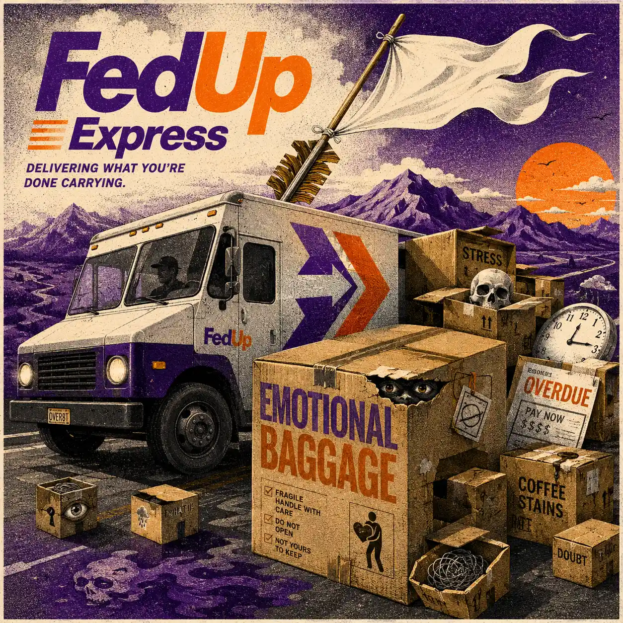 A Delivery Graphic Turns Shipping Arrows Into White Surrender Flags