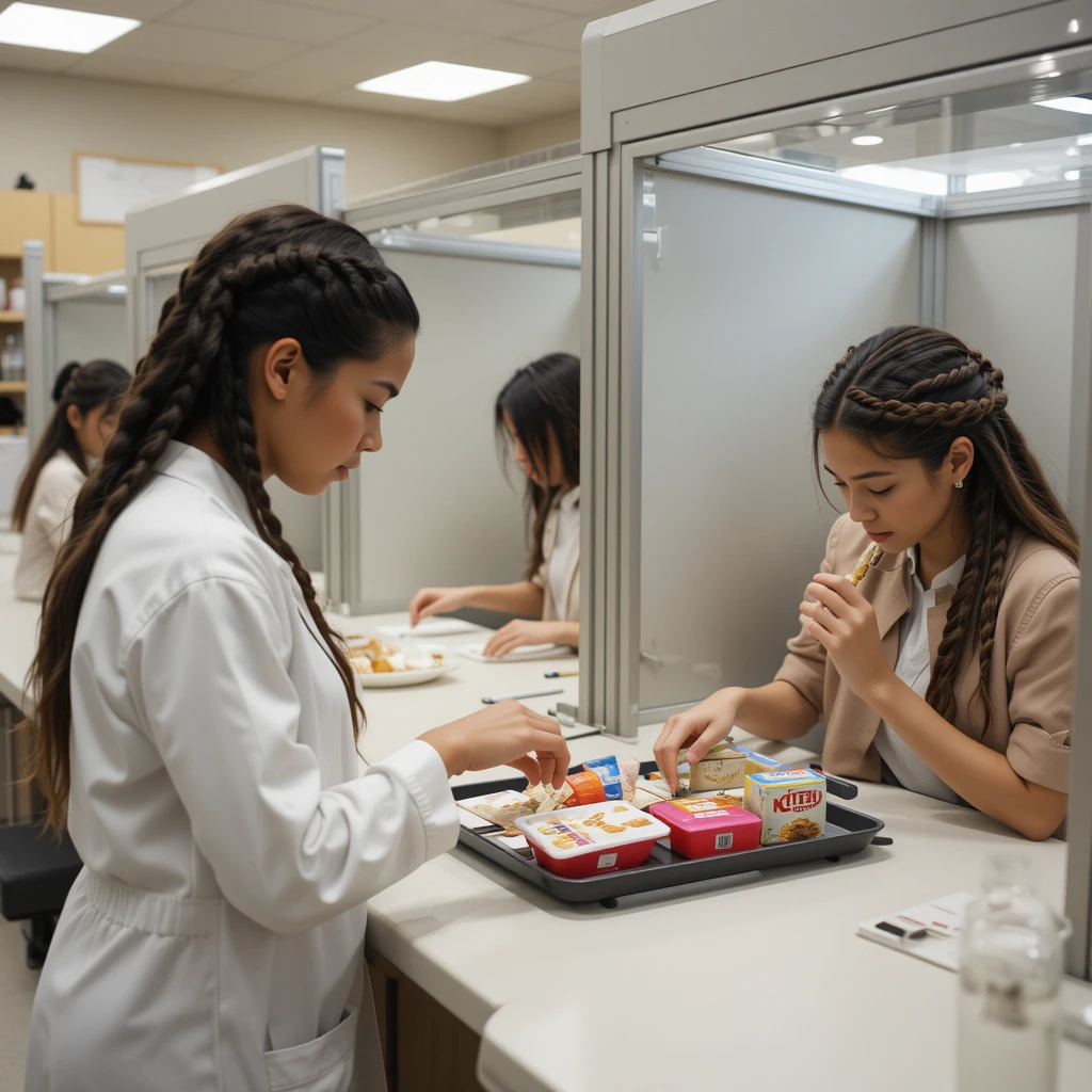 Food Panelists Conduct Taste Tests in a Sensory Analysis Laboratory