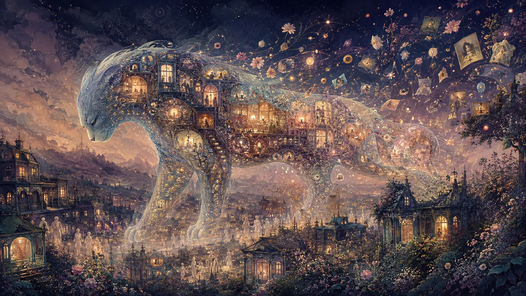 Una creatura gentile emerge da un vasto paesaggio nebbioso