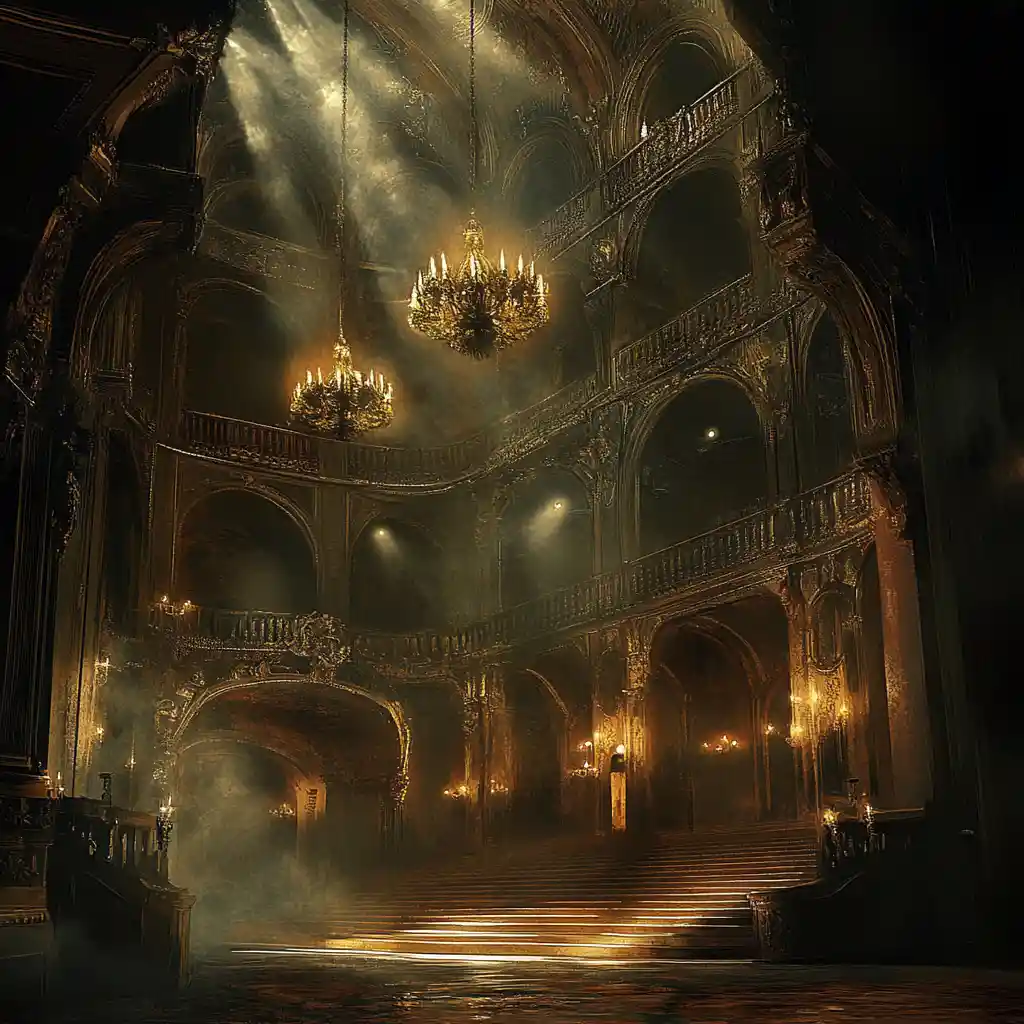 An opera house interior inspired by The Phantom of the Opera