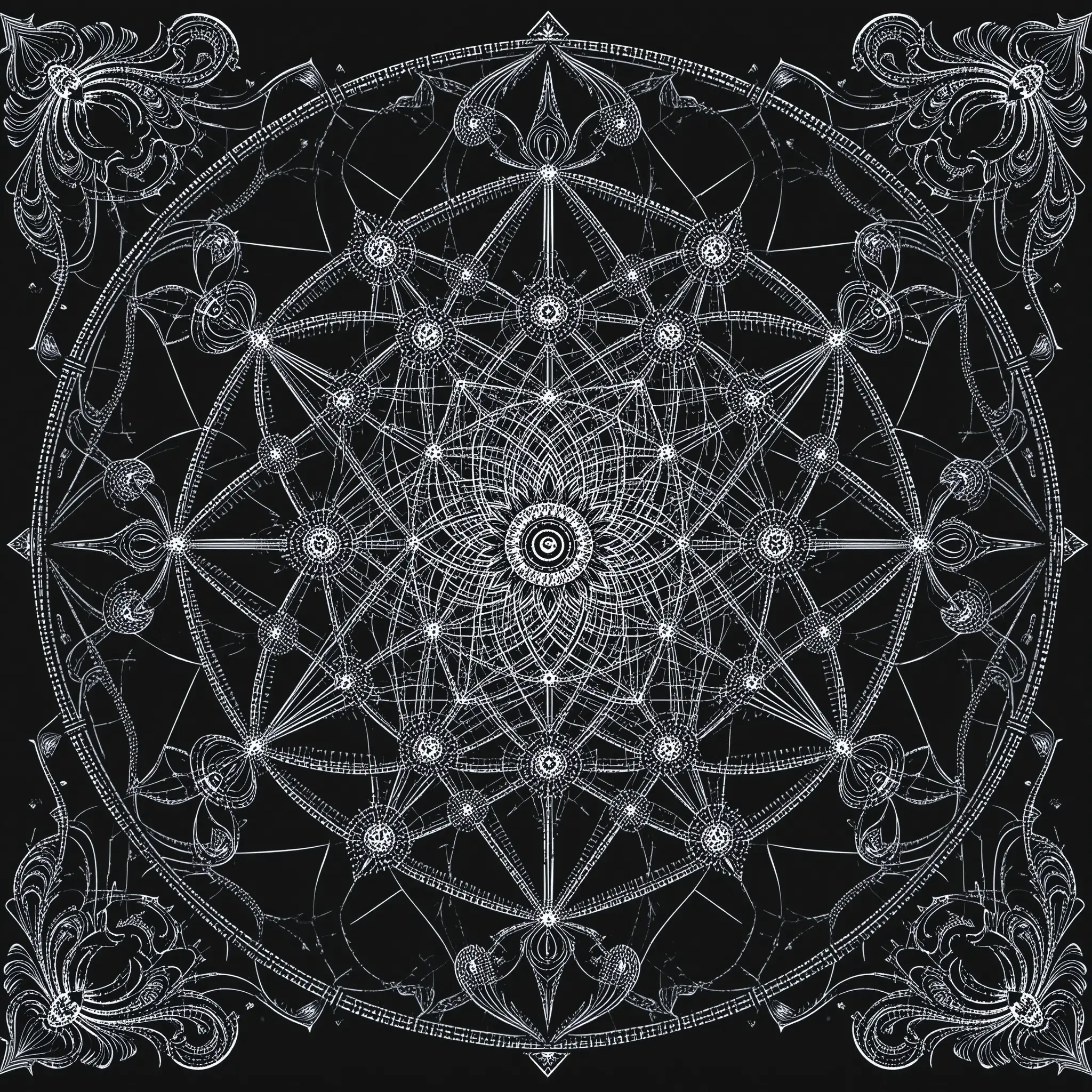 Un mandala botánico crea un estudio punteado de geometría sagrada