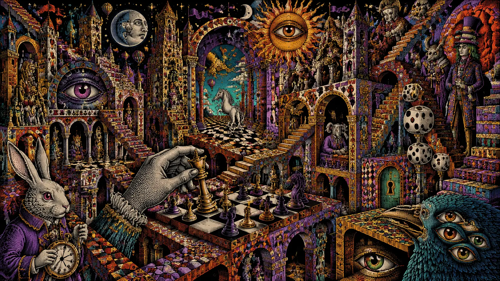 超現實奇幻建築蜿蜒穿梭於視覺錯覺迷宮
