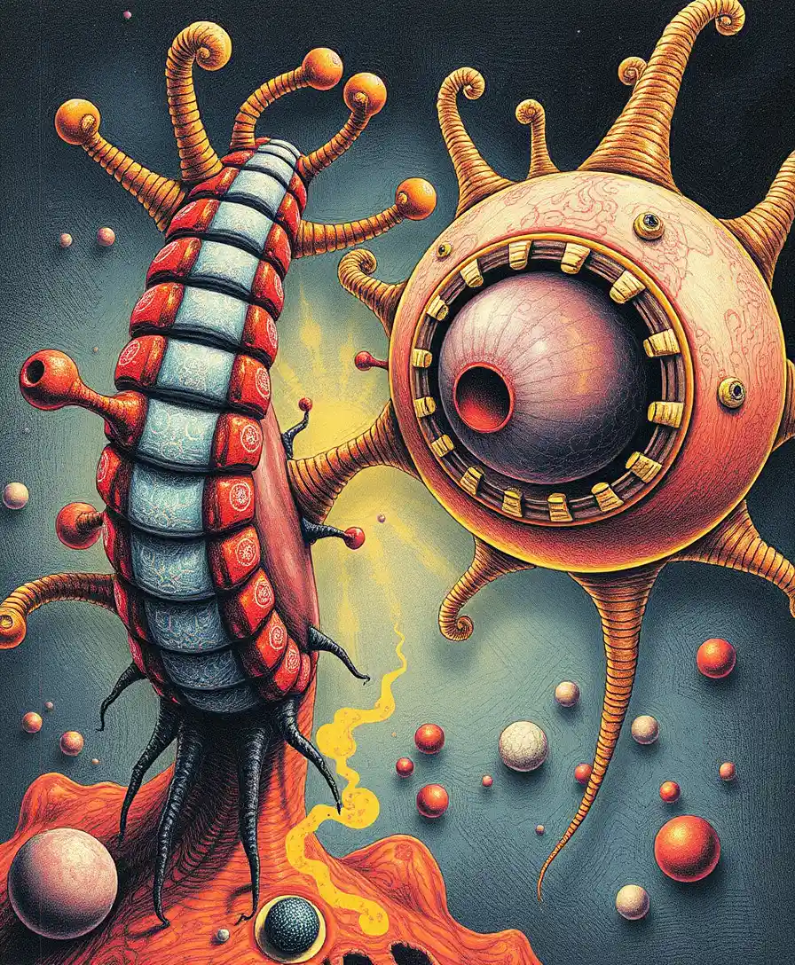 Tubular and globular organisms contemplate abstract ideas before extinction