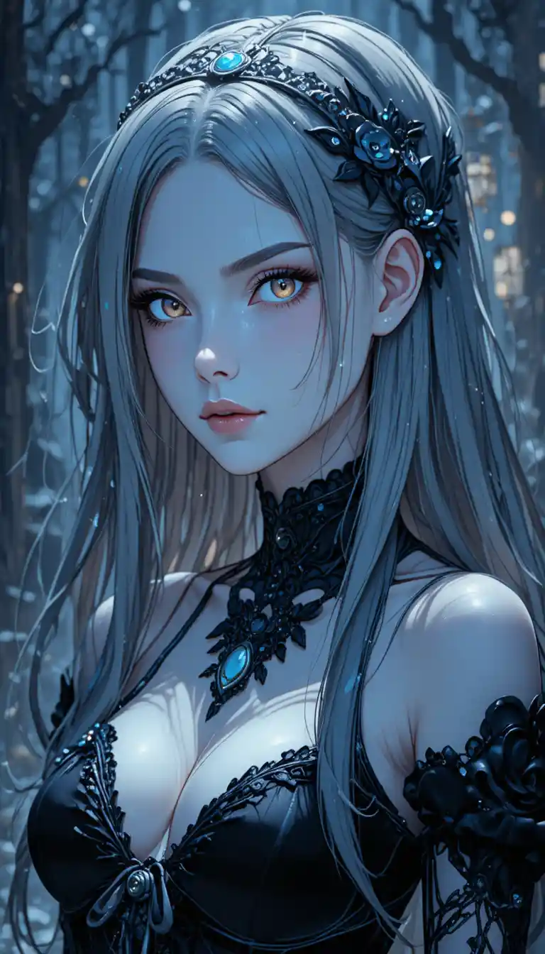 A Young Ghost Woman in an Animated World