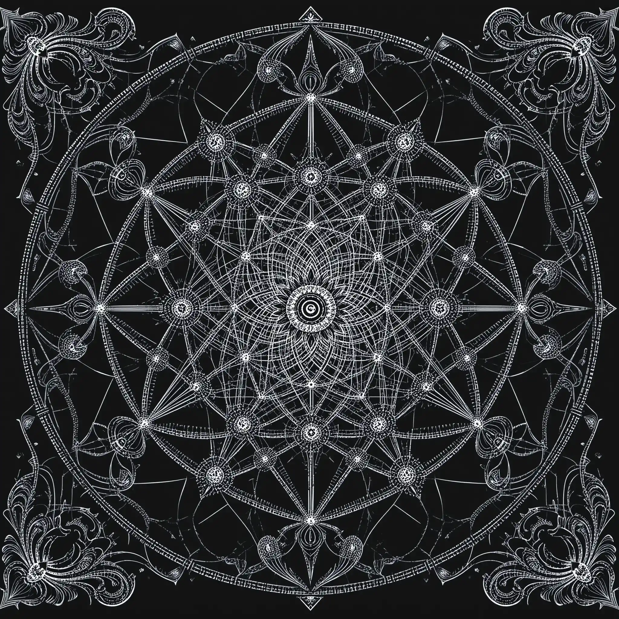 Un mandala botánico crea un estudio punteado de geometría sagrada