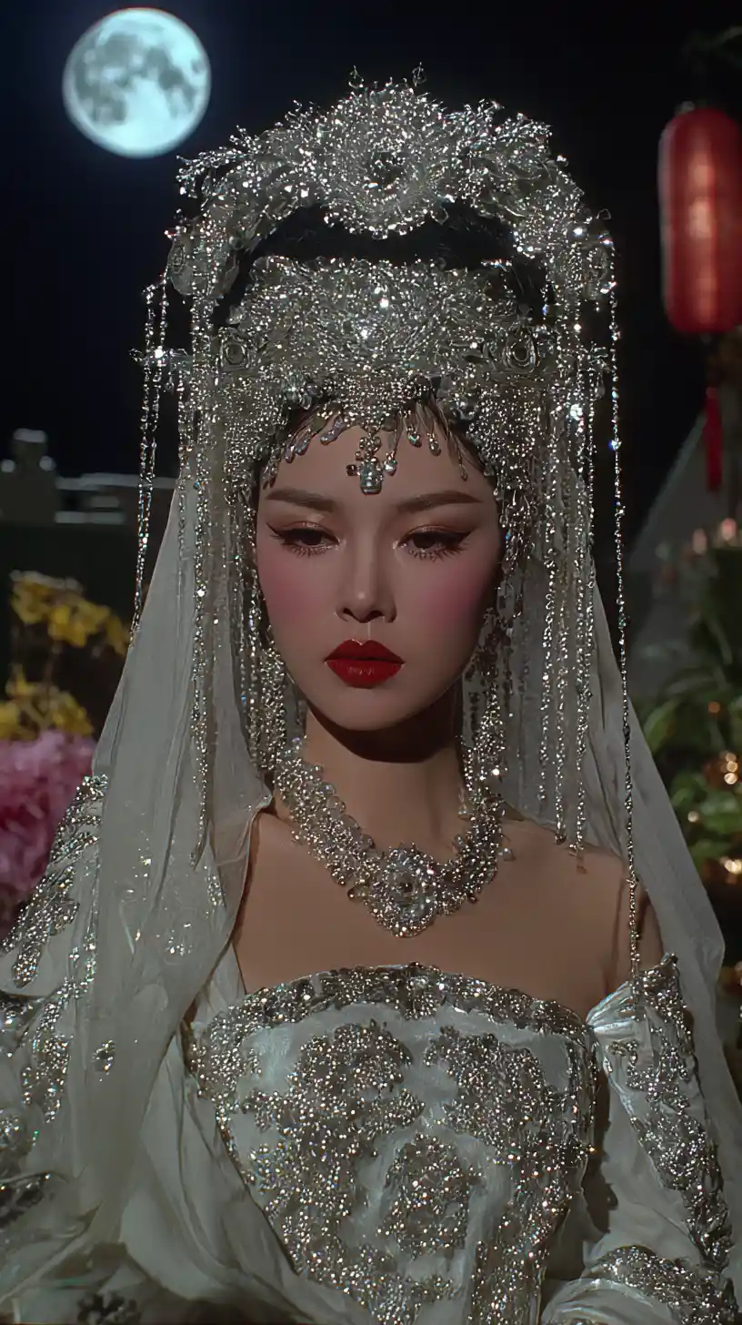 月光下的翡翠宮殿與仙女一同漂浮在雲端之上
