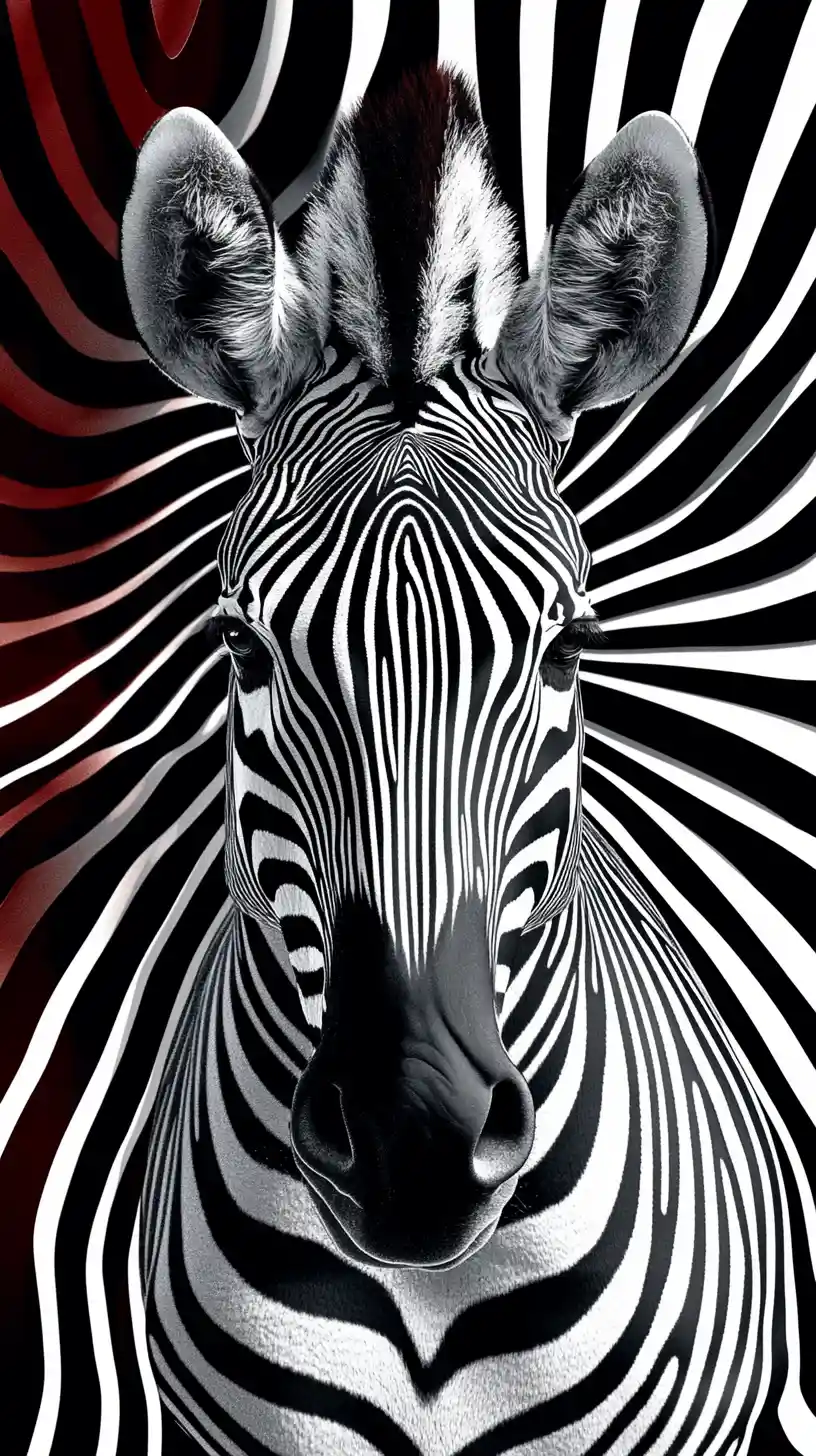 A zebra’s stripes transform into mesmerizing black and white optical tunnels