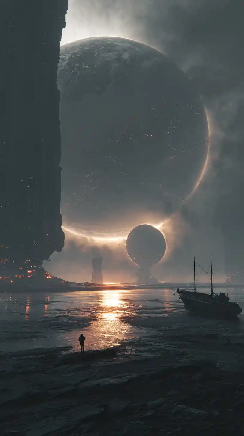 巨大的灰色外星人手捧發光的迷你地球，宛如電影場景