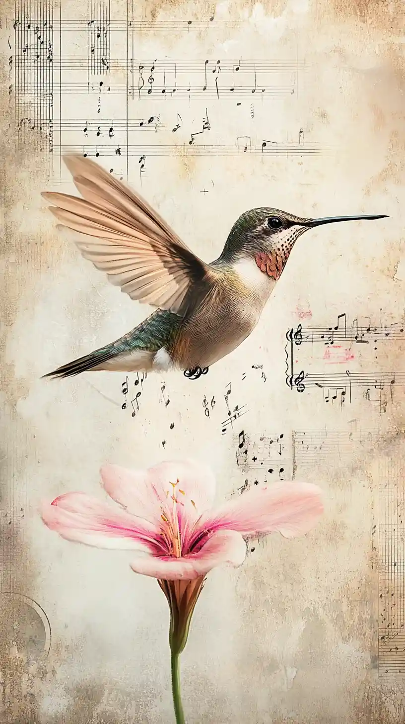 Hummingbird Wings Unravel Into Musical Notation Before A Single Flower