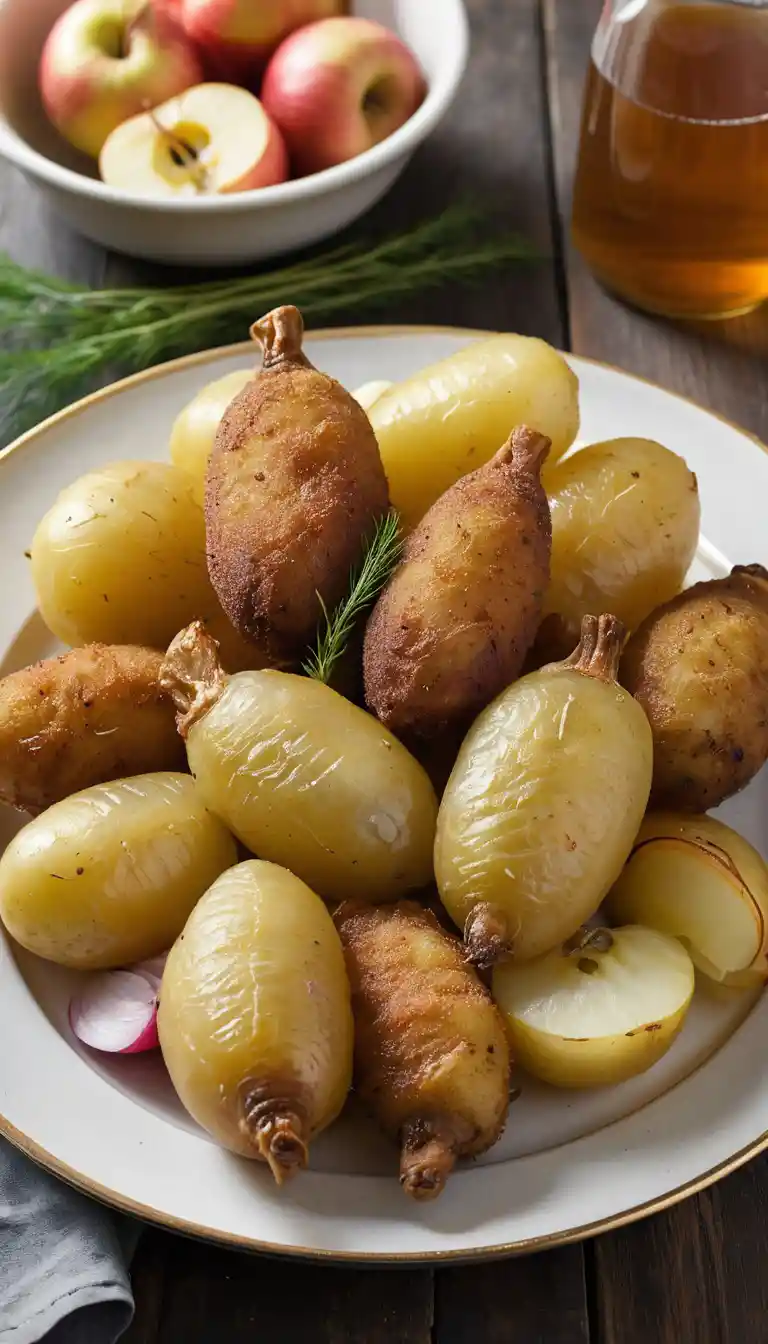 水煮馬鈴薯佐金黃洋蔥、融化奶油與裊裊蒸氣