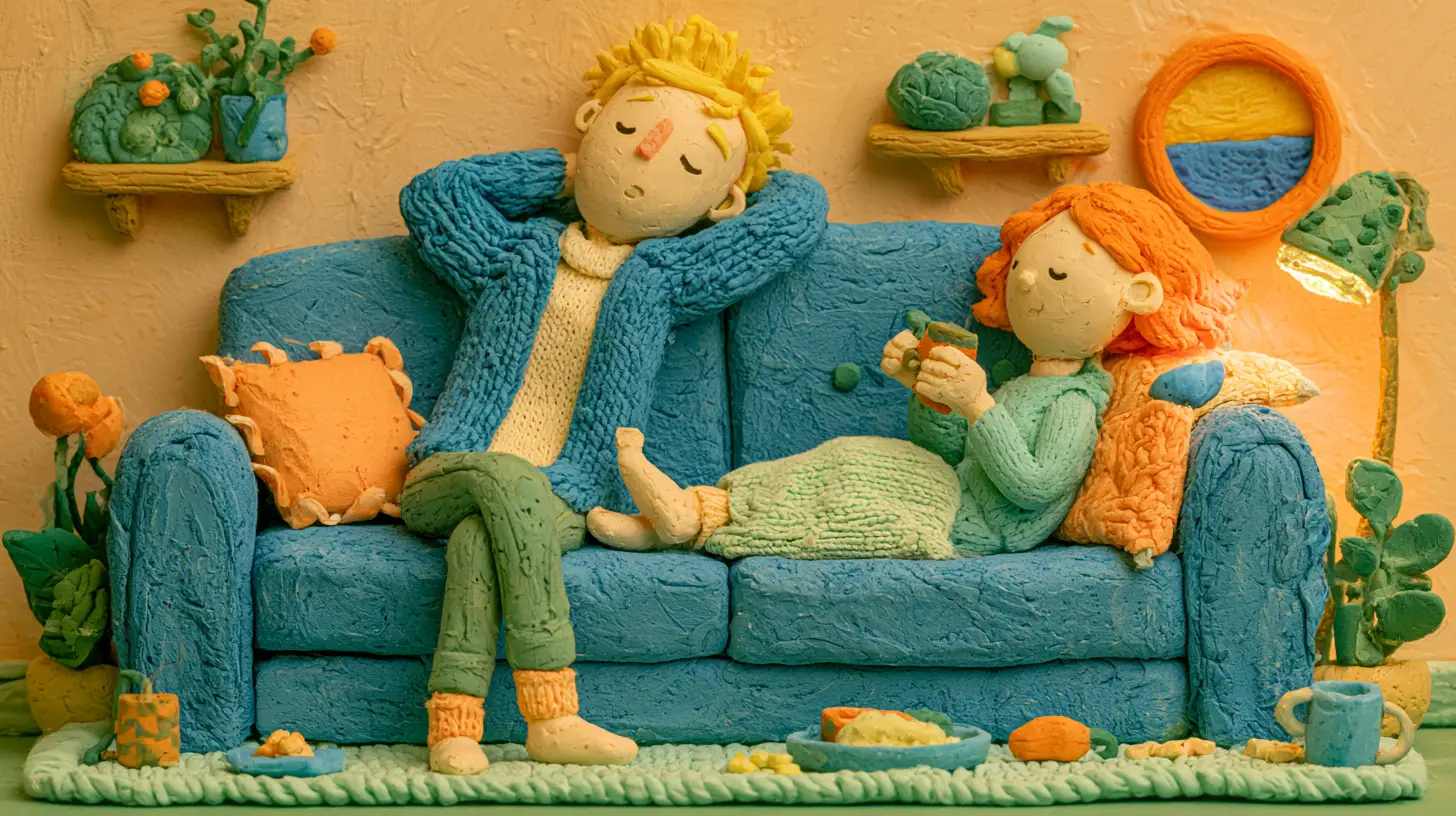 Un rendez-vous à distance décontracté en claymation onirique aux couleurs pop éclatantes