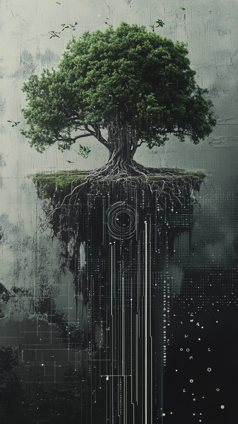 Rows of data grow into an ancient forest of mathematical trees