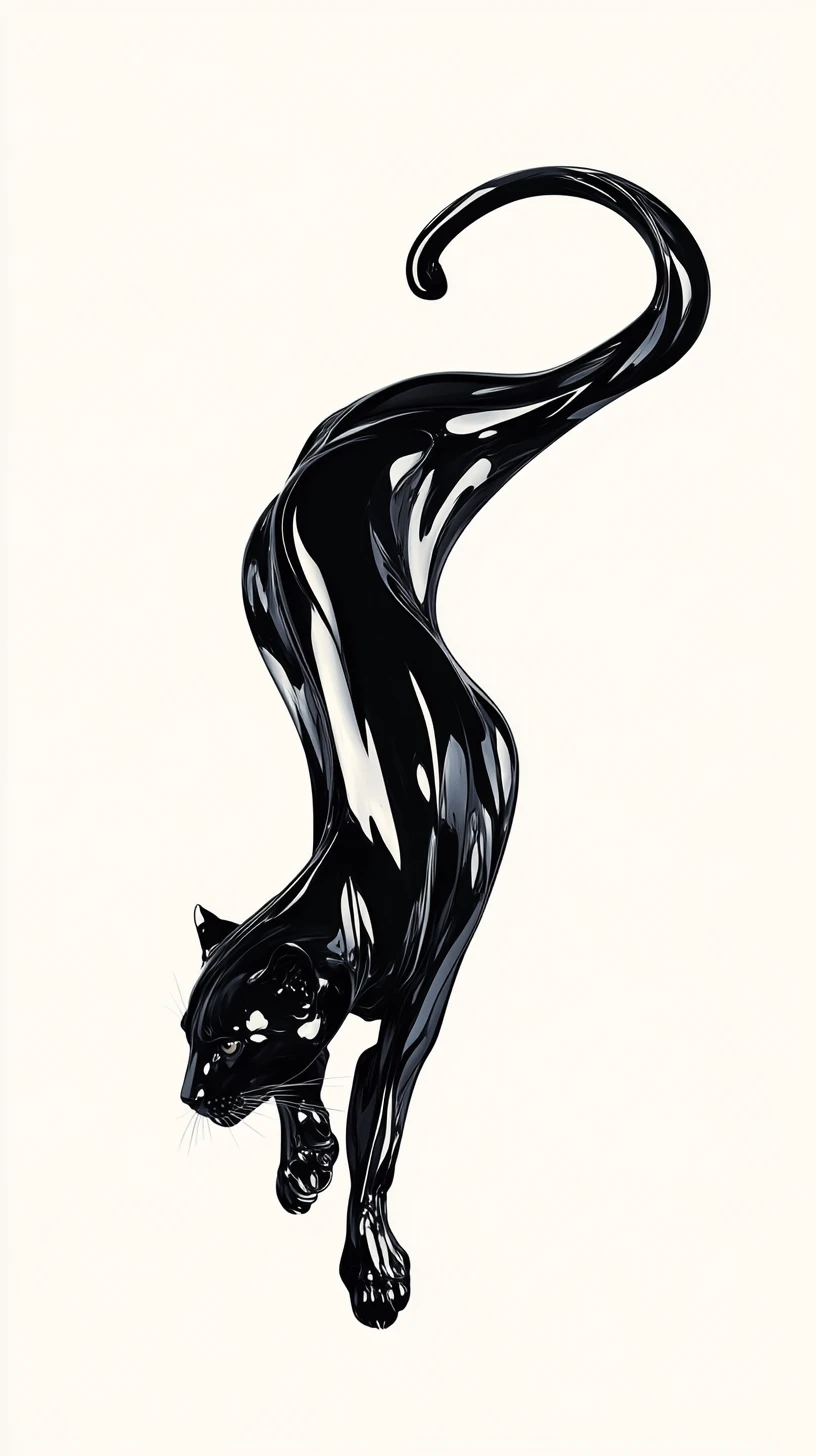 Ein schwarzer Panther windet sich zu einem unmöglichen Möbiusband