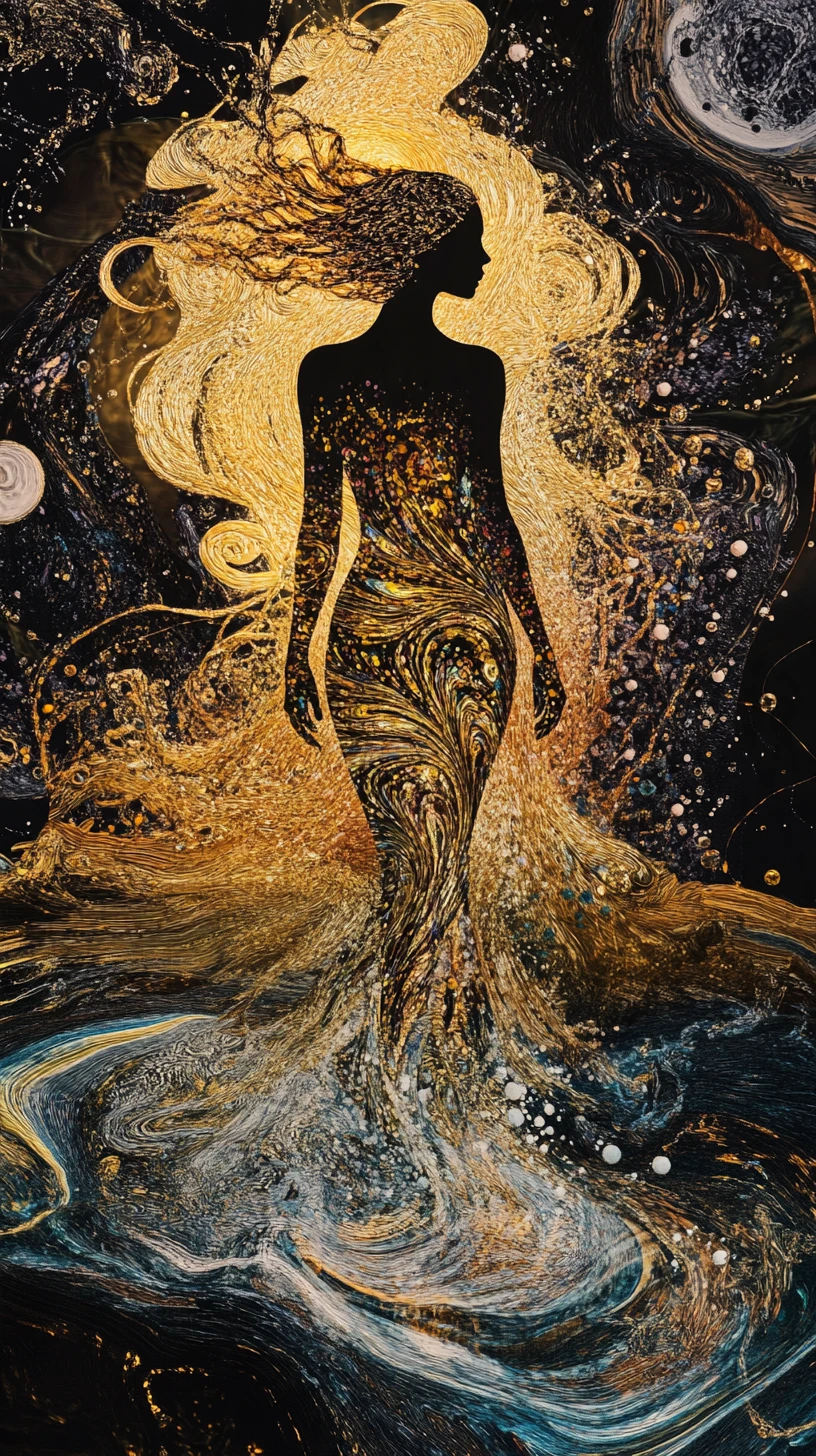 泰國女子自原初之海浮現，身披金色紋樣